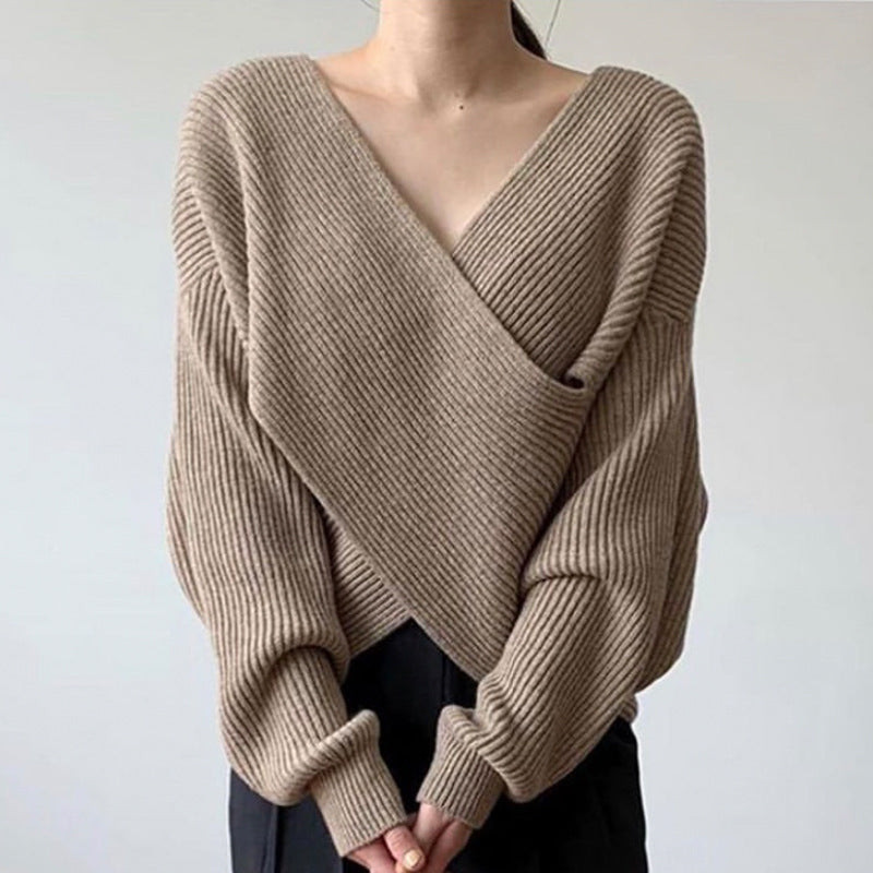 Elven™ | Pull en tricot croisé chic