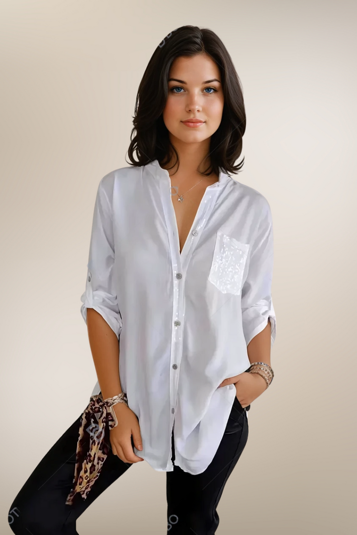 Élise – Chemise chic à paillettes