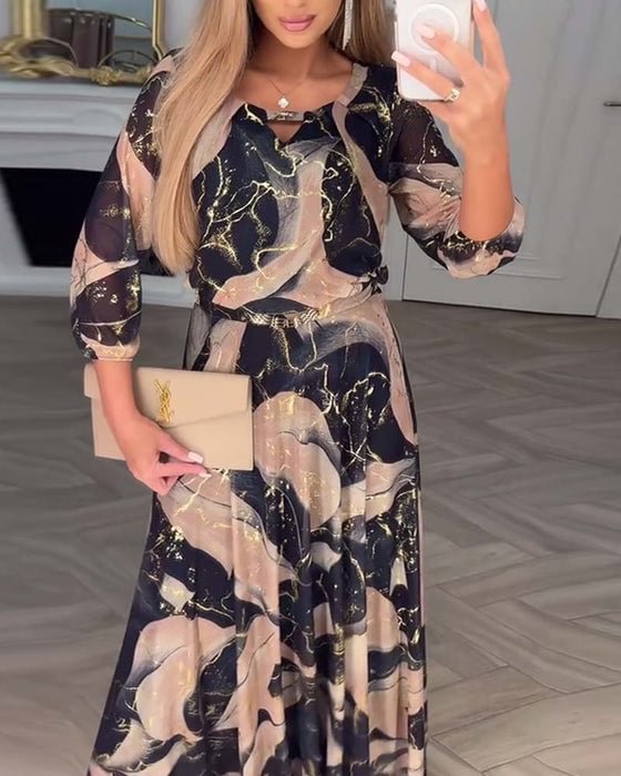 Maëva™ | Robe longue en mousseline imprimée