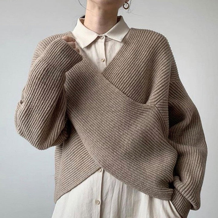 Elven™ | Pull en tricot croisé chic