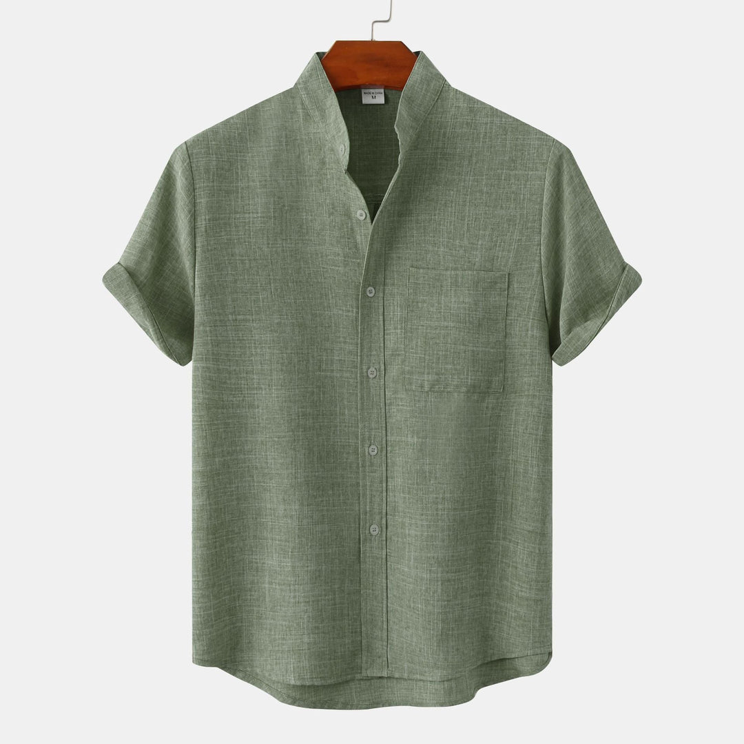 Elven™ | Chemise en coton unie avec boutons