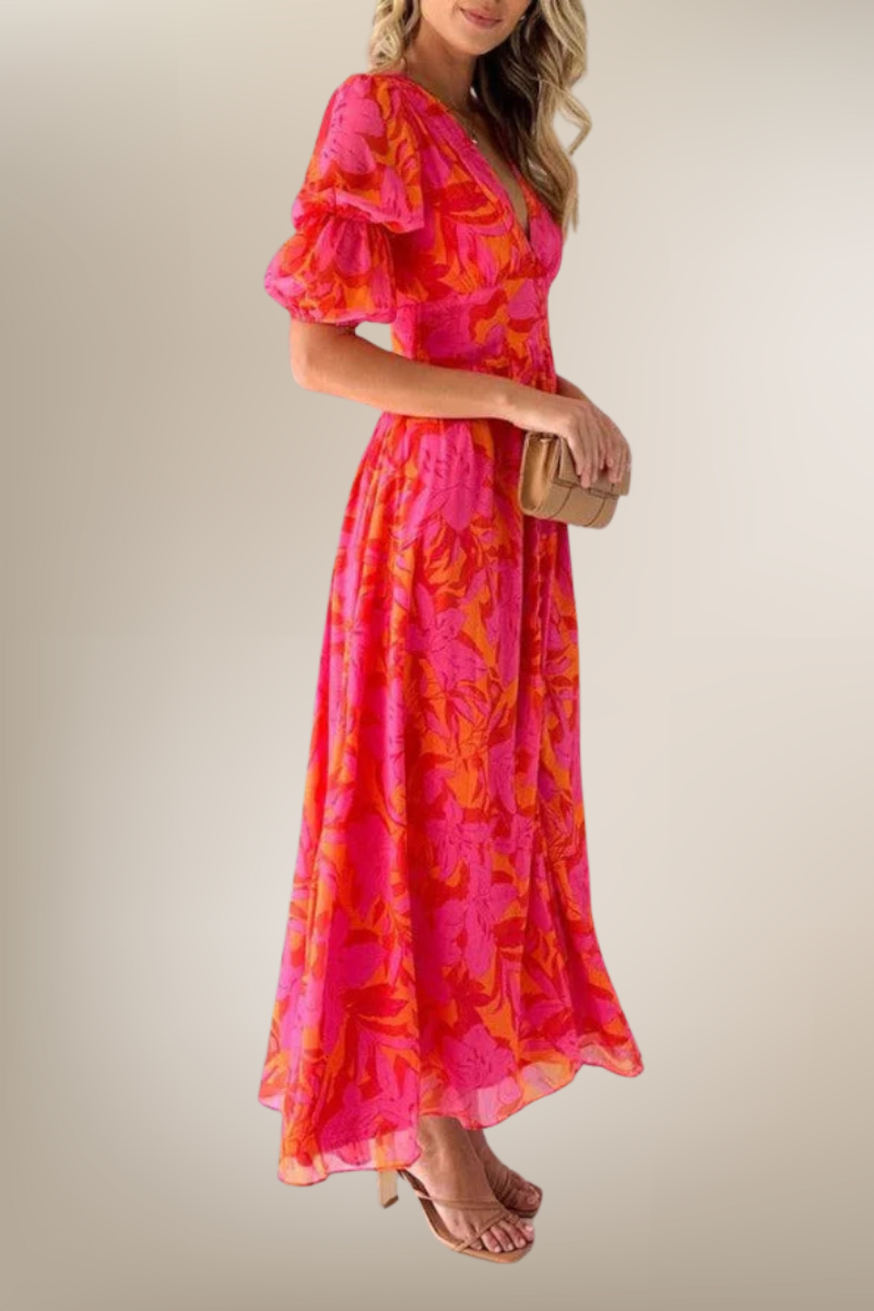 Léa – Robe bohème fleurie d’été