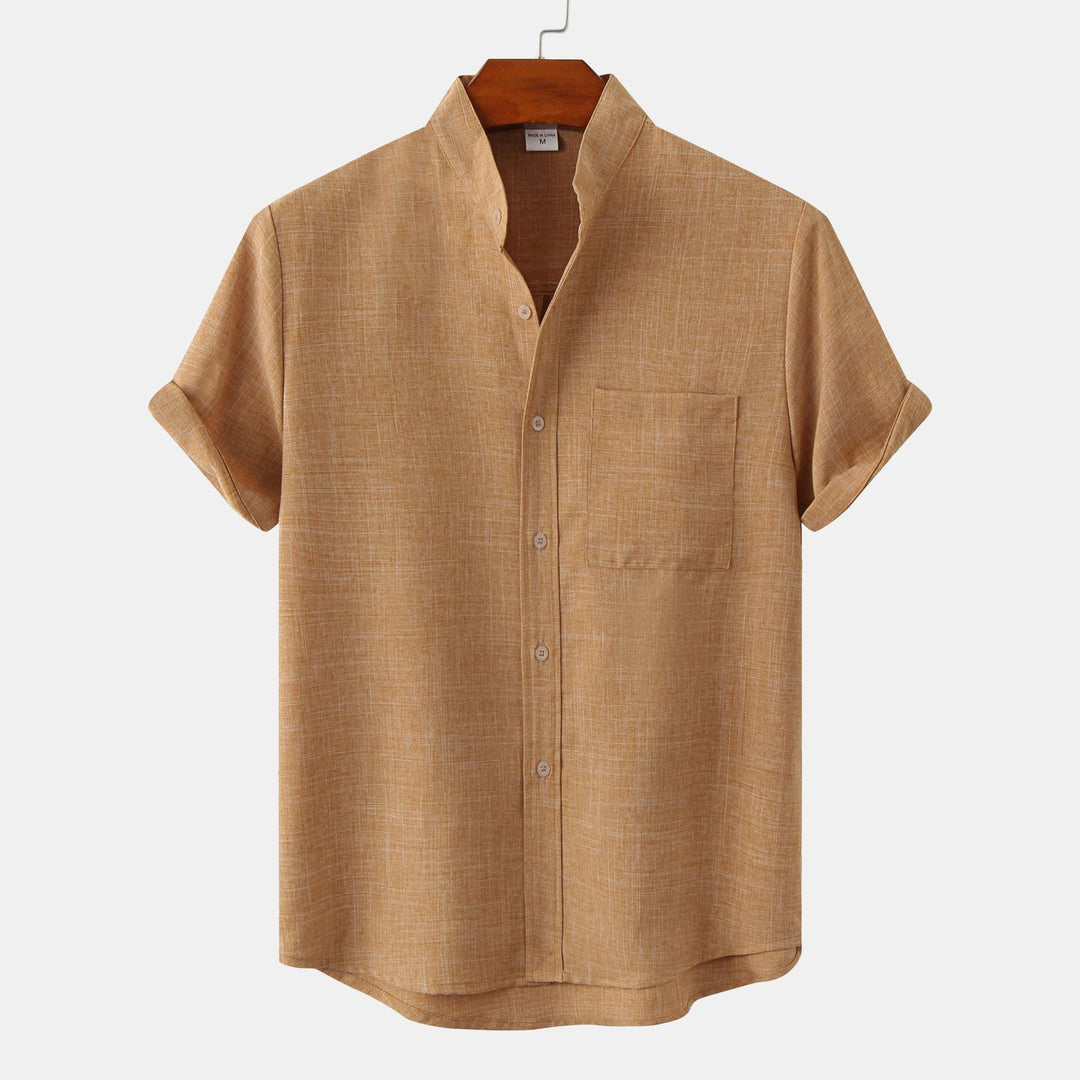 Elven™ | Chemise en coton unie avec boutons