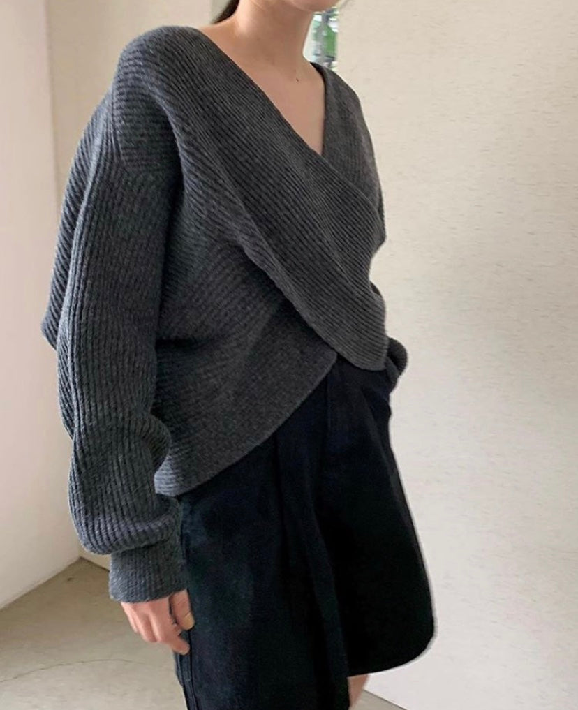 Elven™ | Pull en tricot croisé chic
