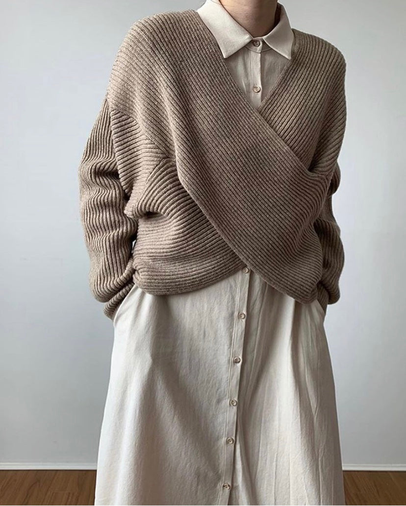 Elven™ | Pull en tricot croisé chic