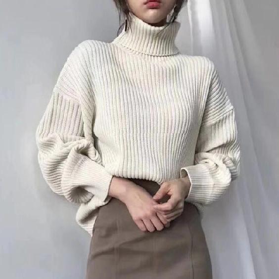 Elven™ | Luxe Pull à col roulé et à manches ballon