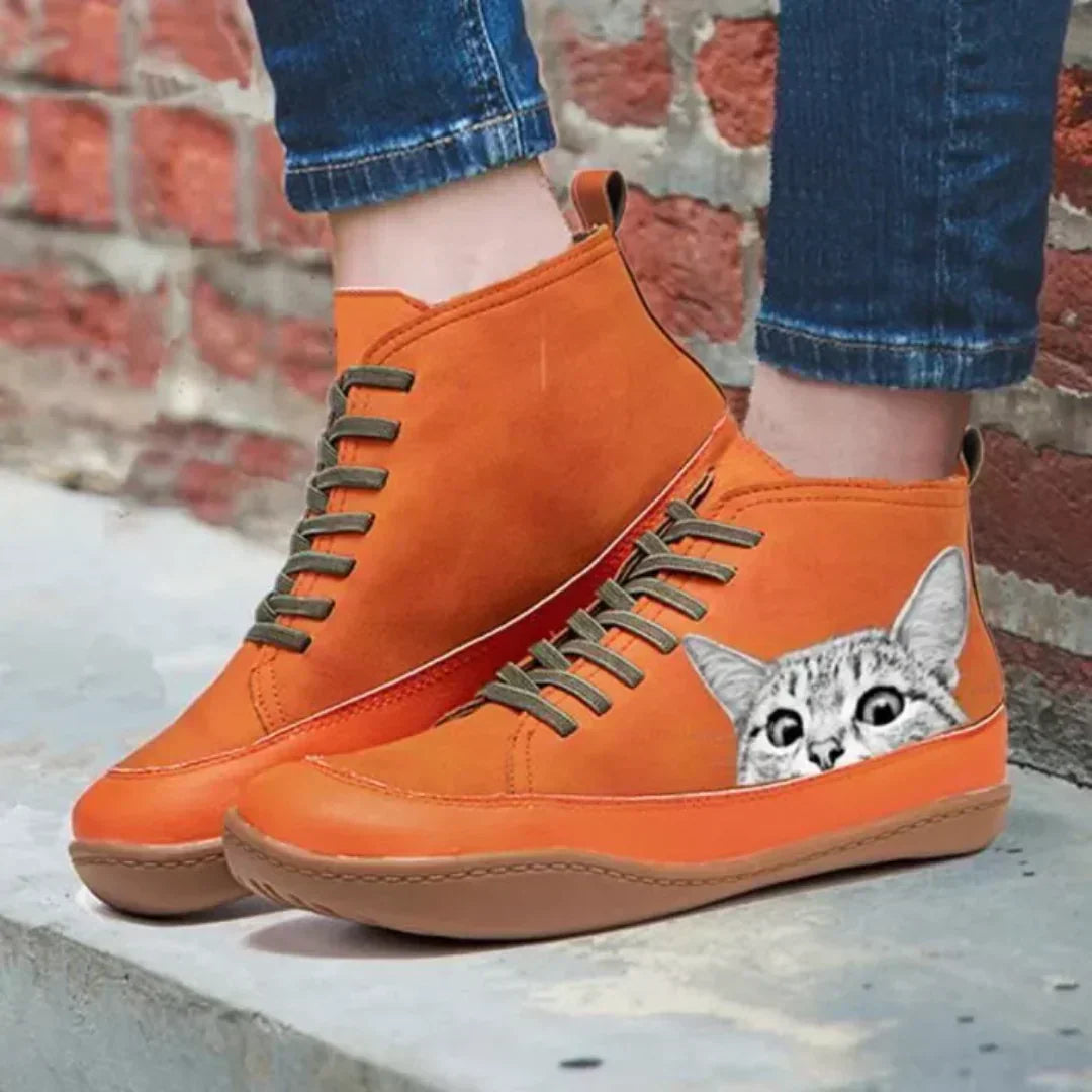 Chloé™ | Bottines en cuir pour amoureuses des chats