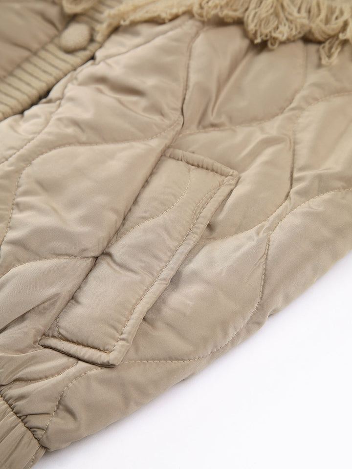 Elven™ | Veste matelassée en tricot torsadé patchwork
