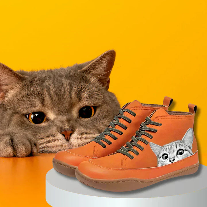 Chloé™ | Bottines en cuir pour amoureuses des chats