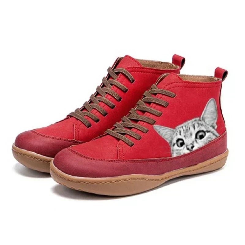 Chloé™ | Bottines en cuir pour amoureuses des chats