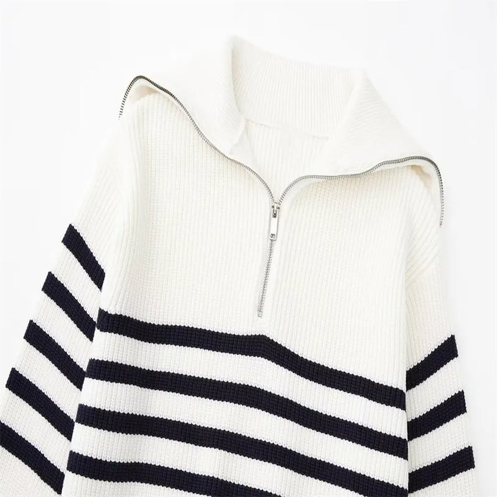 Elven™ | Pull zippé rayé