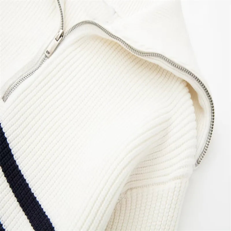 Elven™ | Pull zippé rayé