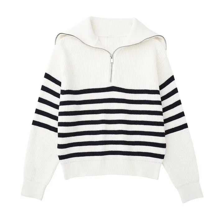 Elven™ | Pull zippé rayé