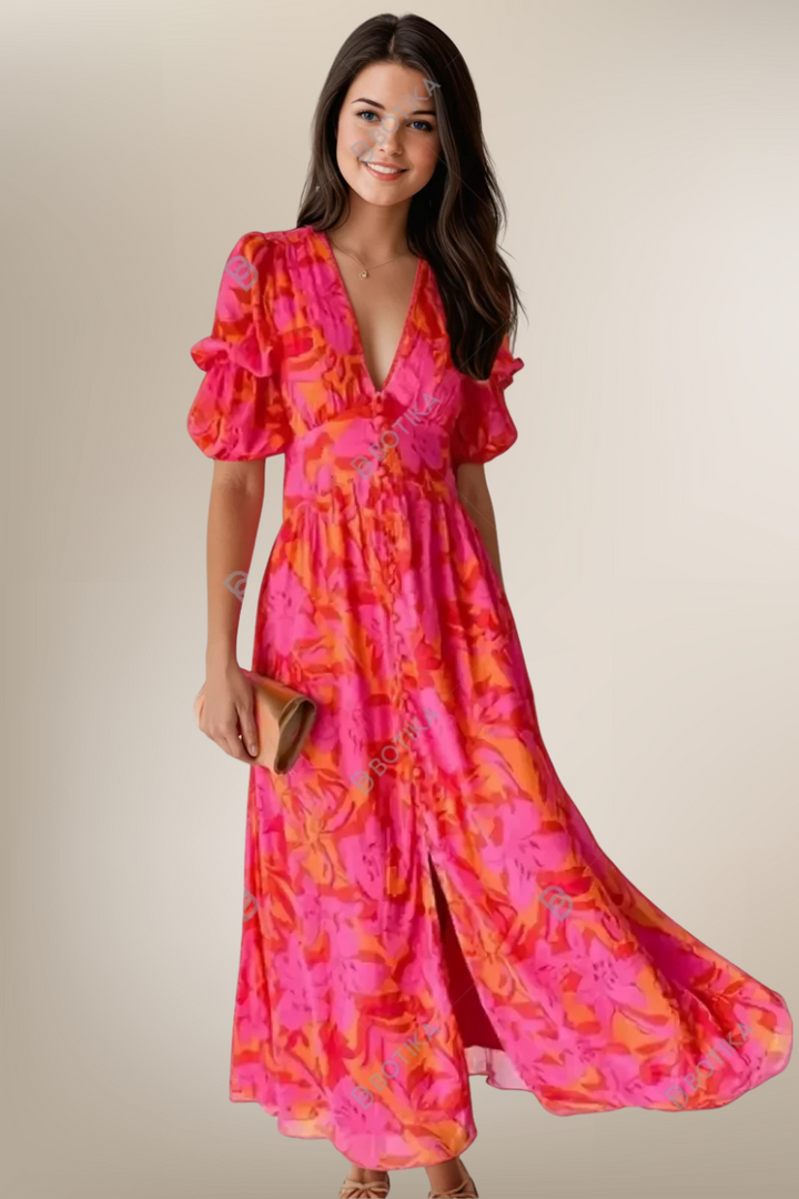 Léa – Robe bohème fleurie d’été