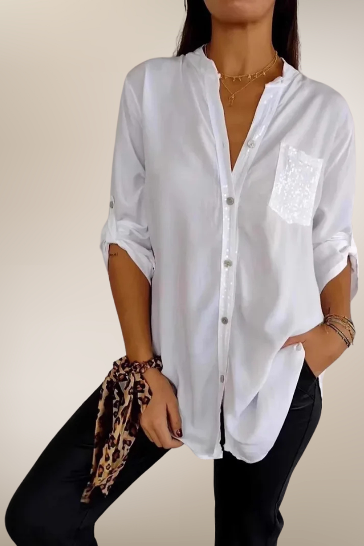 Élise – Chemise chic à paillettes