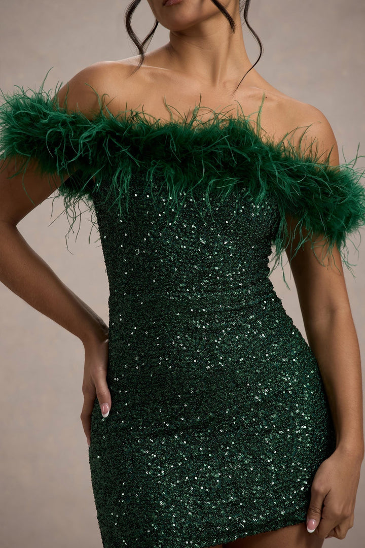 Elven™ | Robe à pailettes avec plumes