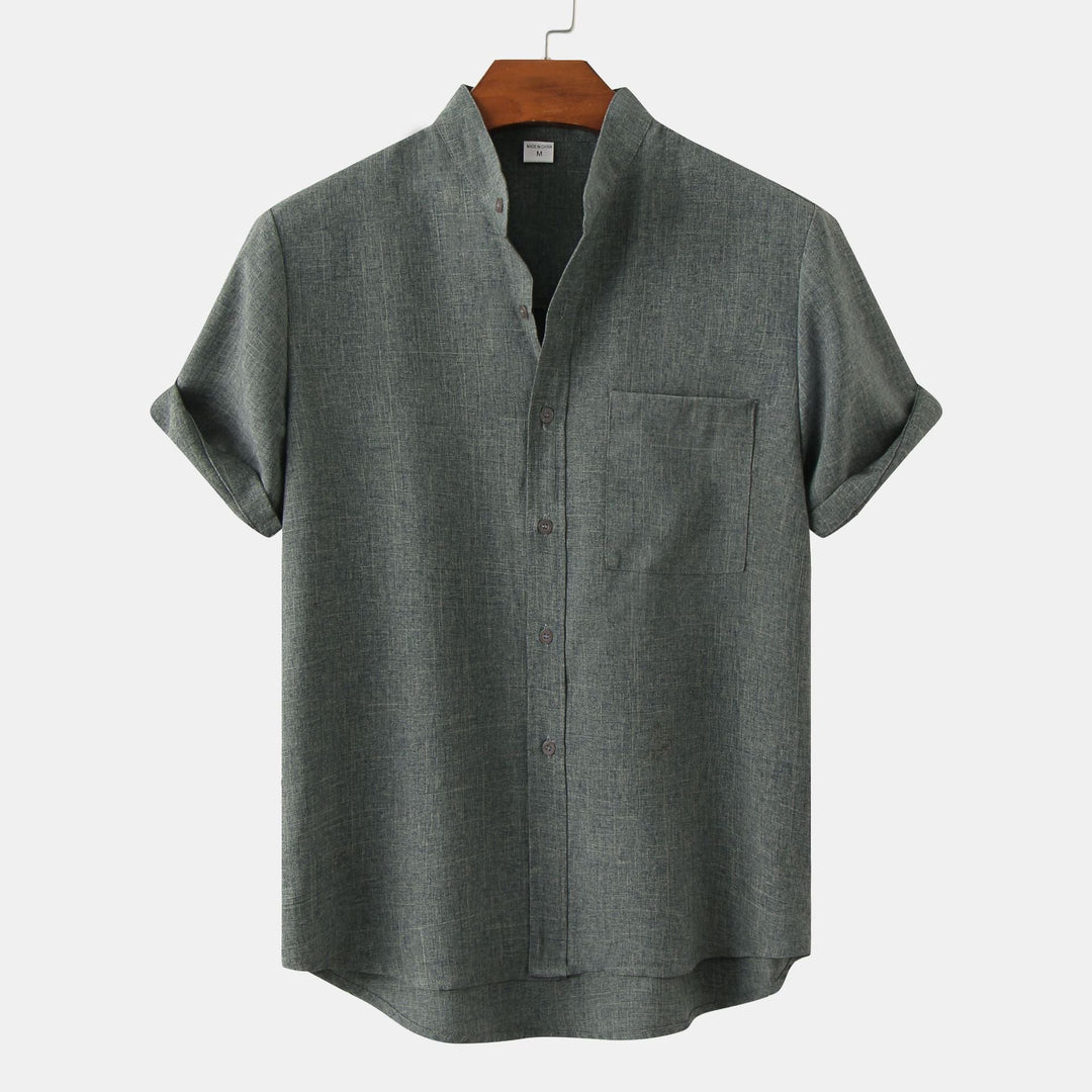 Elven™ | Chemise en coton unie avec boutons