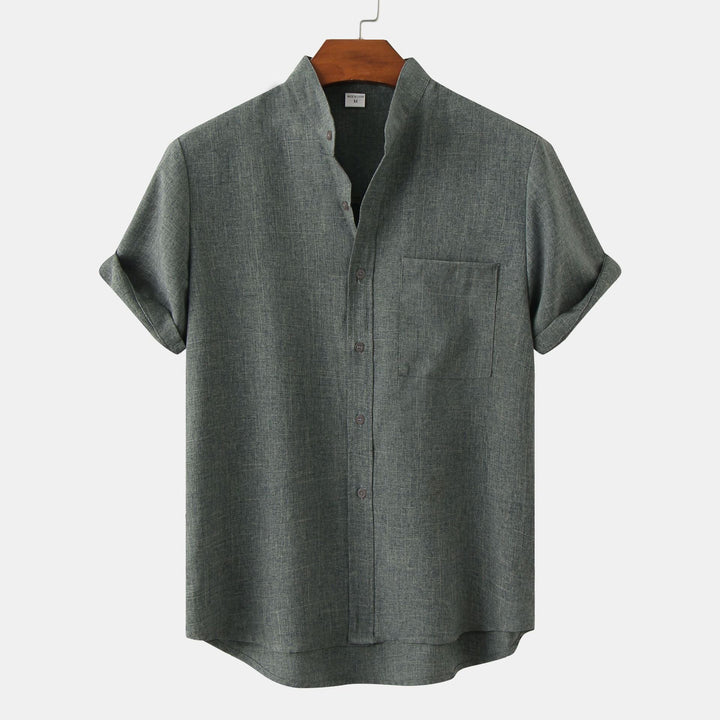 Elven™ | Chemise en coton unie avec boutons
