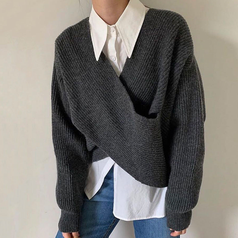 Elven™ | Pull en tricot croisé chic