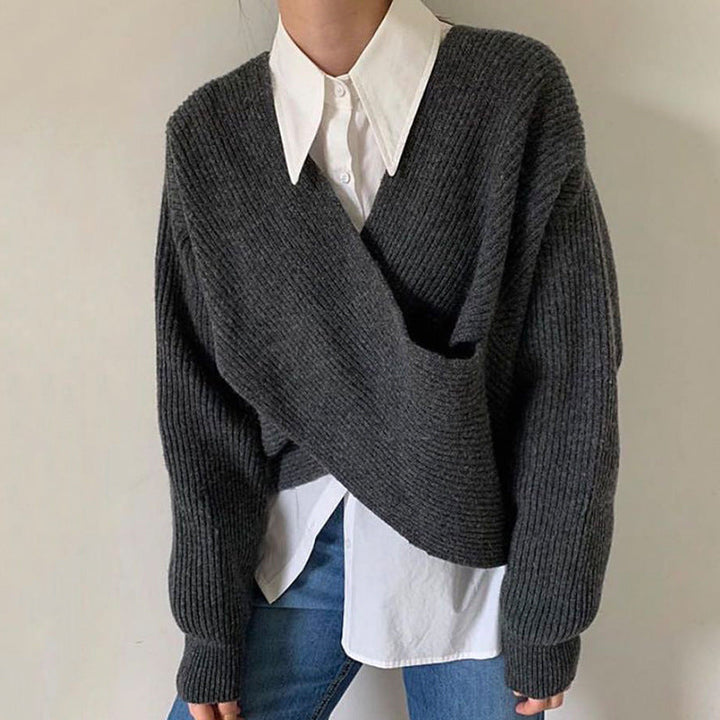 Elven™ | Pull en tricot croisé chic