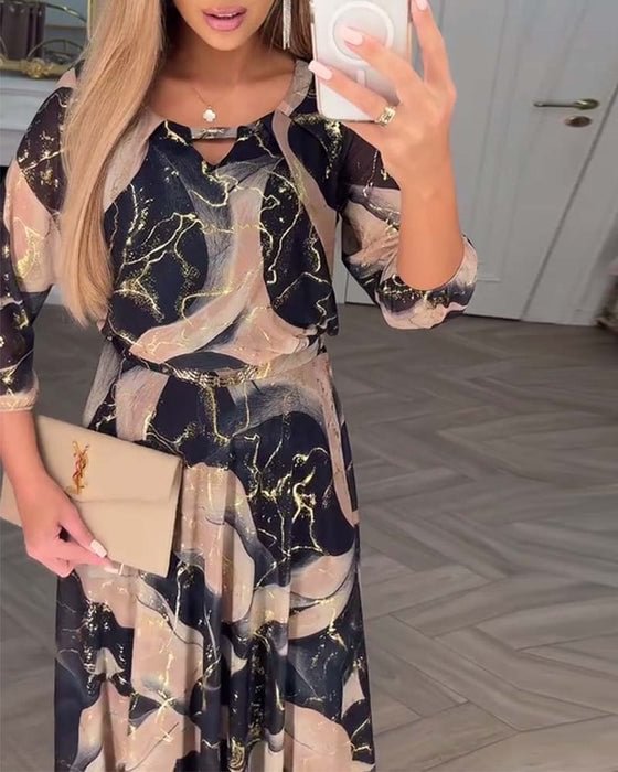 Maëva™ | Robe longue en mousseline imprimée