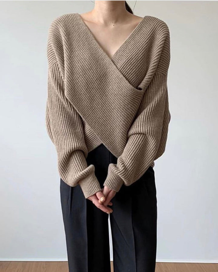 Elven™ | Pull en tricot croisé chic