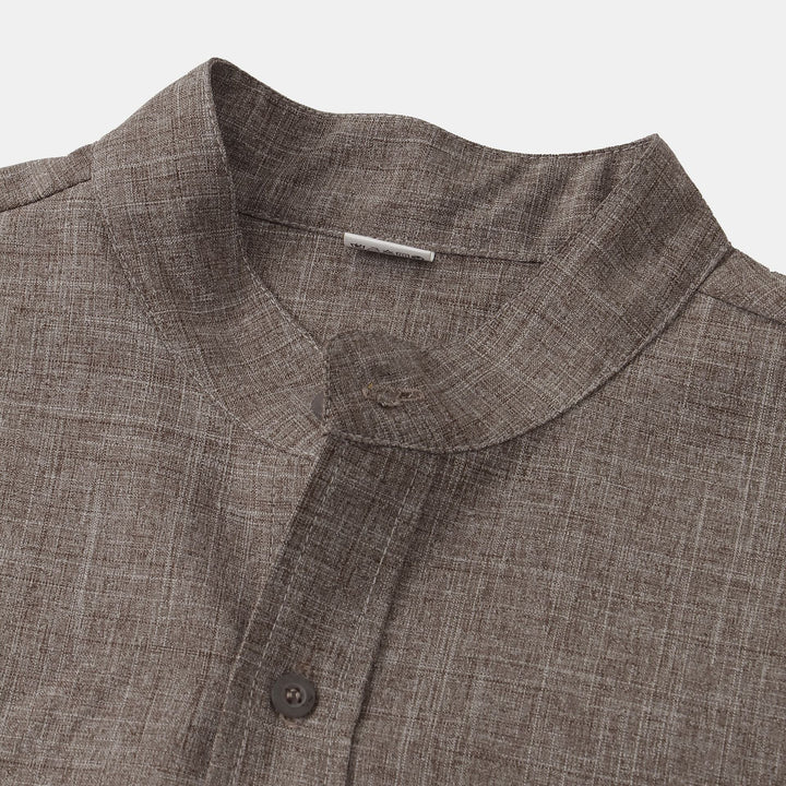 Elven™ | Chemise en coton unie avec boutons