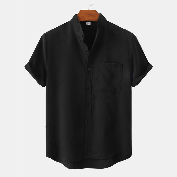 Elven™ | Chemise en coton unie avec boutons