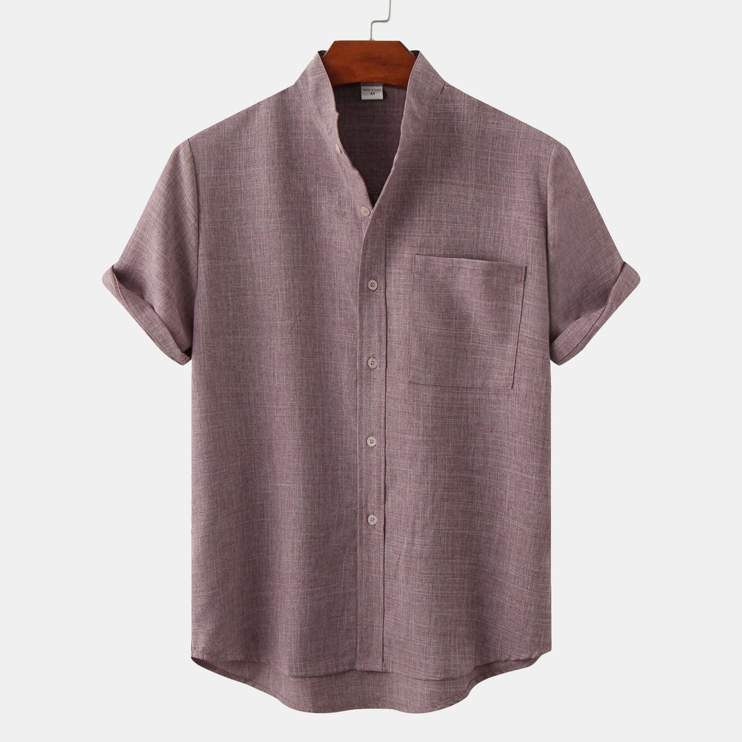 Elven™ | Chemise en coton unie avec boutons