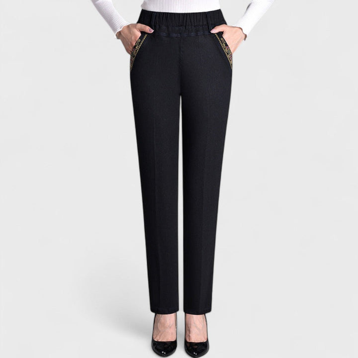 Maira - Jean pour femme avec poches latérales et taille élastique
