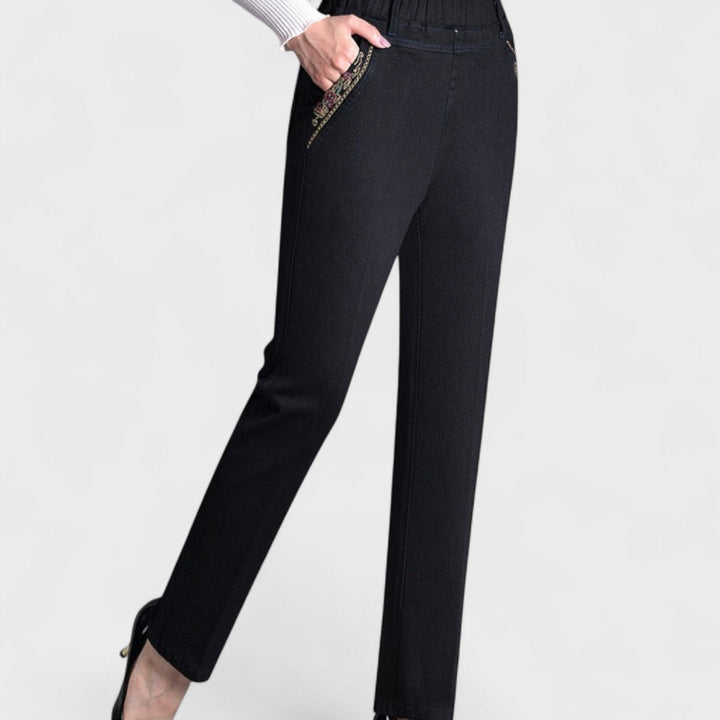Maira - Jean pour femme avec poches latérales et taille élastique