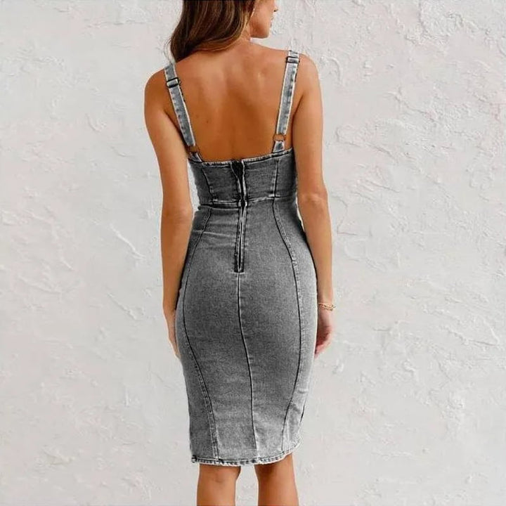 Elven™ | Robe Camisole Moulante en Denim